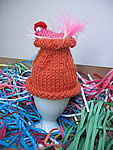 egg cosy hen pink on rust